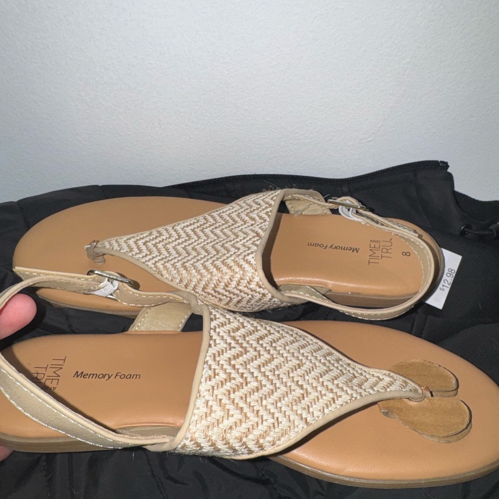 Comfortable Beige Woven Sandals